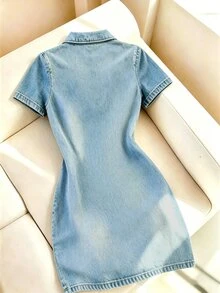 Resyla Hot-Selling New Style, Retro Korean Style Collared Short-Sleeved Jumpsuit, Perfect For Casual Commuting, Outings With Friends, Or Campus Wear. - Multicolor - View 2