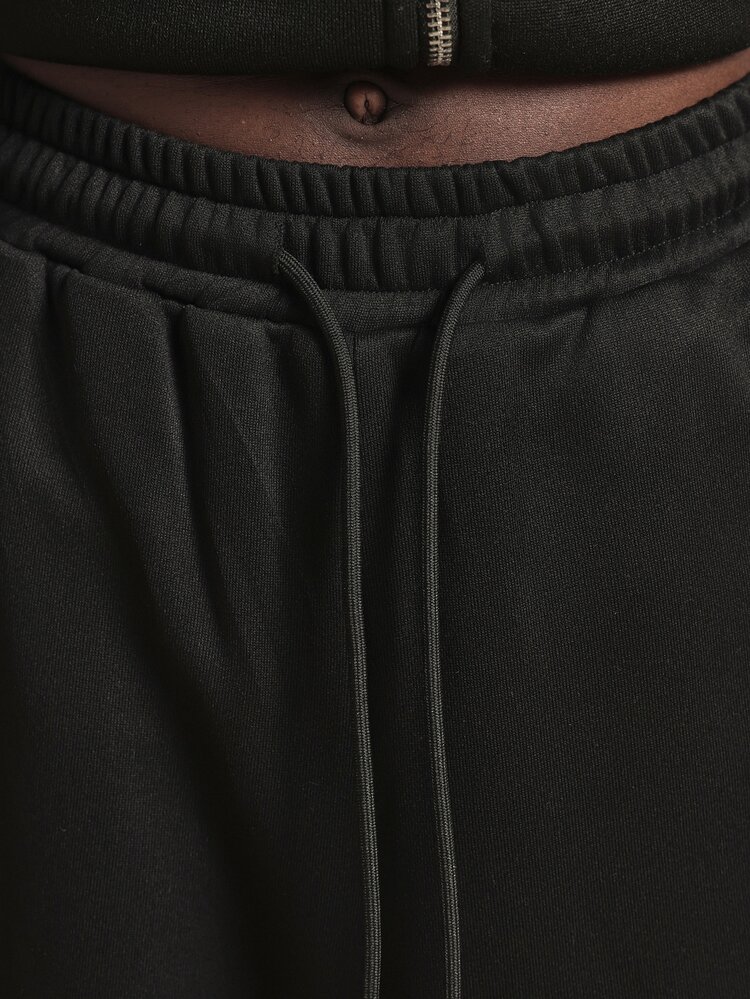 PLAYBOY X SUMWON Bunny Logo Wide Leg Track Pants With Silver Rhinestone Side Stripe Detail Full Length Casual Trousers - Black - View 6