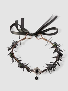MortiRose 1pc Gothic Vintage Headpiece - Perfect Match For Holiday Attire And Celebration Events, Ideal Gift Accessory, Decoration And Costume,  For Halloween - Black - View 2