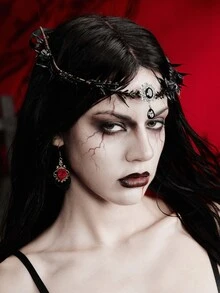 MortiRose 1pc Gothic Vintage Headpiece - Perfect Match For Holiday Attire And Celebration Events, Ideal Gift Accessory, Decoration And Costume,  For Halloween - Black - View 1