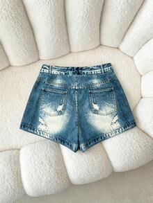 Franclia Women's Casual Versatile Daily Outing Shorts With Pocket And Button - Multicolor - View 2