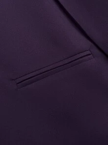 GlowEve CURVE Blazer Tanpa Kancing Leher Panjang Warna Ungu Serbaguna untuk Wanita Ukuran Plus, Cocok untuk Mode Kasual Sehari-hari Musim Gugur-Dingin. - Purple - View 4