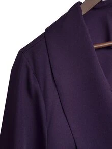 GlowEve CURVE Blazer Tanpa Kancing Leher Panjang Warna Ungu Serbaguna untuk Wanita Ukuran Plus, Cocok untuk Mode Kasual Sehari-hari Musim Gugur-Dingin. - Purple - View 6