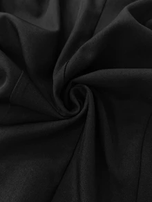 Trelyra جاكيت نسائية سوداء حادة بياقة وشبكة مرقعة وسحاب، جاكيت طويل الأكمام بخصر وجيوب وسحاب، ملابس أنيقة للمناسبات اليومية والمكتب والحفلات - الأسود - مشاهدة 7