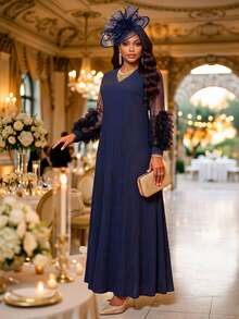 Fleurora Spring And Summer Autumn And Winter Elegant Party Dinner Formal Wedding Fall Navy Blue - Navy Blue - View 1