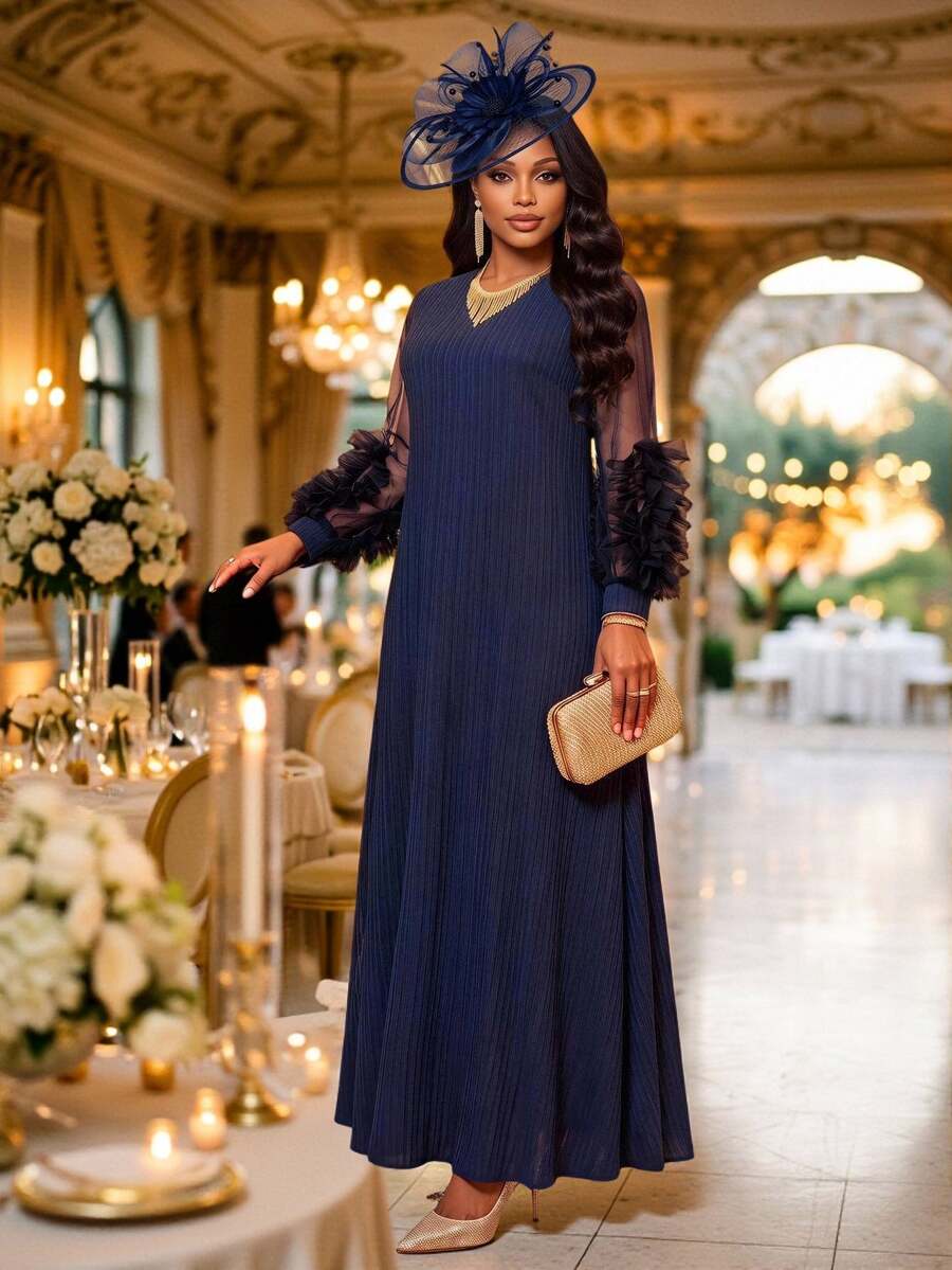 Fleurora Spring And Summer Autumn And Winter Elegant Party Dinner Formal Wedding Fall Navy Blue - Navy Blue - View 1