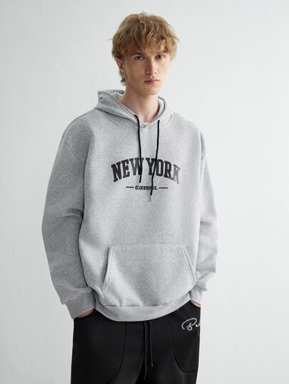 Sonviro Herren Kapuzenpullover mit Buchstaben-Aufdruck und Kordelzug, für den Herbst, Langarm-Oberteil