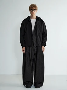 Sonviro 男士夾克，新款黑色，月亮印花，Ins穿搭，街頭嘻哈，花瓣街頭，戶外，丈夫禮物Y2K，休閒 - 黑色 - 查看 3
