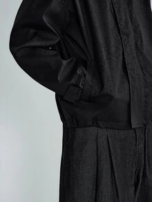 Sonviro 男士夾克，新款黑色，月亮印花，Ins穿搭，街頭嘻哈，花瓣街頭，戶外，丈夫禮物Y2K，休閒 - 黑色 - 查看 5