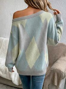 SHEIN LUNE Sage Green Sweater Green Top Country Concert Outfit Women Fall Winter Sweater Fall Clothes For Women - Multicolor - View 3