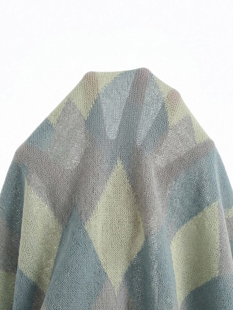 SHEIN LUNE Sage Green Sweater Green Top Country Concert Outfit Women Fall Winter Sweater Fall Clothes For Women - Multicolor - View 5