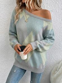SHEIN LUNE Sage Green Sweater Green Top Country Concert Outfit Women Fall Winter Sweater Fall Clothes For Women - Multicolor - View 4
