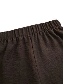 SHEIN PariChic Women's Elegant Lace Trim Patchwork 2 Pieces Set - Coffee Brown - View 8