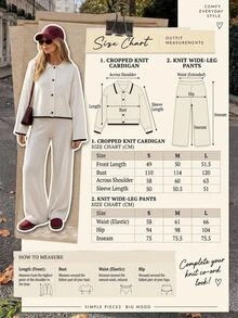 RosyDaze Women Button Front Long Sleeves Cardigan And Knit Pants Sets - White - View 2