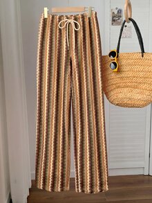 Comfortcana 夏秋女款感恩節派對居家下身海灘裝婚禮畢業禮服優雅波希米亞風休閒套裝深棕色 - 彩色 - 查看 3