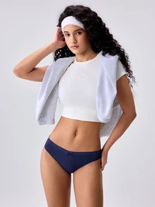 Loungeista 5pcs Solid Color Cotton Women's Underwear, Bow Decor Ribbed Seamless Comfortable Women's Panties - Multicolor - View 4