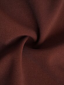Elenzga Women's Plus Size Brown Button Casual Trousers, Elegant Versatile Chic Pants For Autumn/Winter, Suitable For Office, Home And Daily Wear - Brown - View 6
