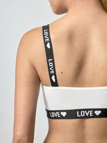 Loungeista 3pcs/Set Women's Heart & Letter Jacquard Bra Setfor Summerfor Summer - Multicolor - View 5