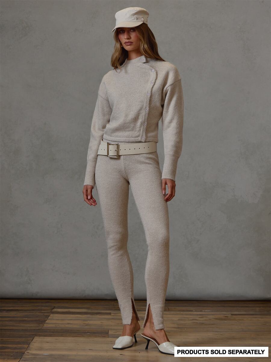 MUSERA Fitted Knitted Skinny Leg Legging Fall Winter Autumn Everyday Casual Going Out Cool Girl Festival Forces - Apricot - View 1