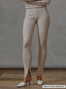 MUSERA Fitted Knitted Skinny Leg Legging Fall Winter Autumn Everyday Casual Going Out Cool Girl Festival Forces - Apricot - View 2
