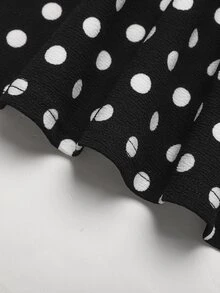 SHEIN 青少年女孩冬季黑色長袖優雅休閒可愛洋裝，萬聖節派對穿搭 - 黑與白 - 查看 5