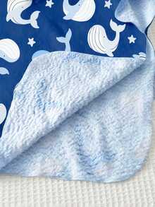 Cozy Pixies Baby Boy Cartoon Pattern Knit Soft Hooded Sleeveless Cover Up,Kids - Navy Blue - View 5