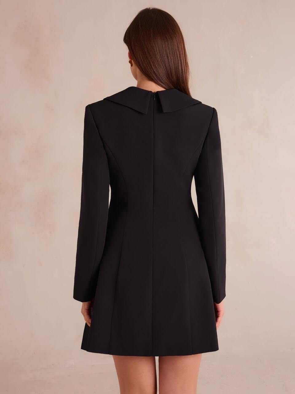Enchnt Premium Fall Romantic Women's Elegant Black V-Neck Mini Dress,Casual Dress,Work Outfits,Business Professional,Formal Wear,Going Out,Modern