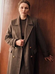 MOTF PREMIUM PLUS SIZE AUTUMN/WINTER WOOL LONG BELTED OVERCOAT - Brown - View 4
