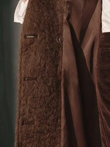 MOTF PREMIUM WOMEN'S AUTUMN/WINTER WOOL EMBROIDERED DOUBLE-BREASTED COAT - Khaki - View 9