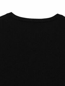 GlowEve CURVE Plus Size Women's Bow Button Cardigan Sweater,Knit Top Fall Winter 2026 Women Fall Winter Sweater - Black and White - View 6