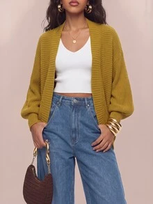 Avantive Women's Minimalist Casual Solid Color Versatile Long Sleeve Sweater, College Style Brunch Mustard Yellow Autumn - Mustard Yellow - View 2