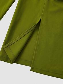 Modelyn Women's Knitted Sage Green Long Sleeve Rhinestone Embellished Romantic Elegant Slim Fit Mid-Length Dress For Party Dinner Cocktail And Wedding Autumn - Green - View 11