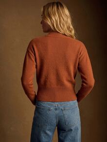 Anewsta Autumn/Winter New Caramel Color Handmade Beaded Design Minimalist Elegant Knit Sweater Top For Women - Coffee Brown - View 7