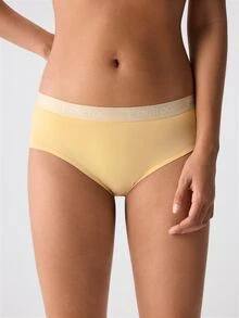 Loungeista 5 条装 女士纯色字母印花松紧带舒适简约设计比基尼内裤 - 彩色 - 查看 12