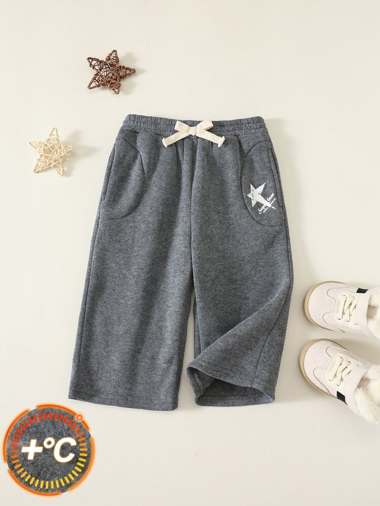 SHEIN Baby Boy Autumn/Winter Casual Elastic Waistband Wide Leg Sweatpants - Multicolor - View 4