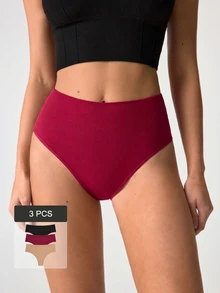 Loungeista 3pcs/Set Women Seamless High Waist Intimate Underwear Set - Multicolor - View 2