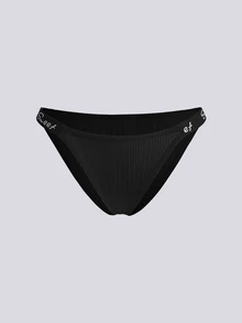 Loungeista 7pcs Women's Ribbed English Letter Waistband Briefs - Black - View 8