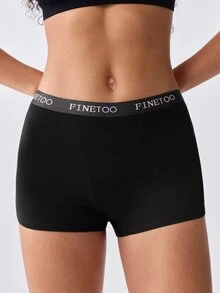 Loungeista 6pcs Letter Waistband Solid Color Comfortable Cotton Sport Panties For Women - Multicolor - View 4