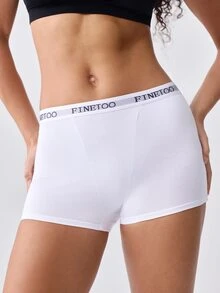 Loungeista 6pcs Letter Waistband Solid Color Comfortable Cotton Sport Panties For Women - Multicolor - View 11