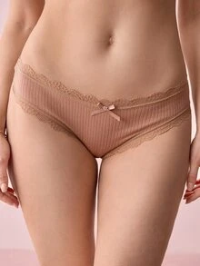 Bonmuse 7pcs/Pack Women's Floral Contrast Color Lace Trim 100% Cotton Panties - Multicolor - View 10