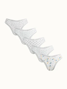 Bonmuse 5pcs Fresh Style Women's Underwear With Various Prints - Multicolor - View 7