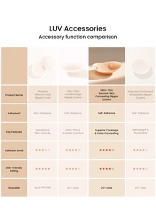 LUVLETTE 透气粘性隐形乳贴 - 附赠乳贴 - 夏季婚庆文胸解放胸部的最佳选择 - 駝色 - 查看 8