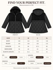 RiviMae Women's Black Faux Leather Winter Parka With Hood And Drawstring Waist - الأسود - مشاهدة 5