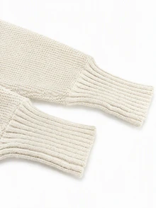 SHEIN Gaun Sweater Rajut Panjang Bergaris Horizontal Longgar Musim Gugur/Dingin, Gaun Sweater Kasual Sehari-hari dengan Bahu Jatuh dan Panjang Sedang - Aprikot - View 4