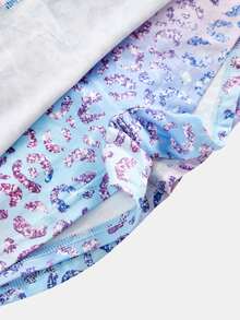 Tween Girl Tween Girls Tween Girl Colorful Leopard Print Sportswear Set 3pcs Casual Versatile - Blue - View 4