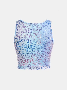 Tween Girl Tween Girls Tween Girl Colorful Leopard Print Sportswear Set 3pcs Casual Versatile - Blue - View 9
