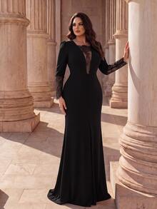 Modelyn Gaun Formal & Malam Wanita Plus - Hitam - View 5