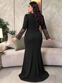 Modelyn Gaun Formal & Malam Wanita Plus - Hitam - View 2