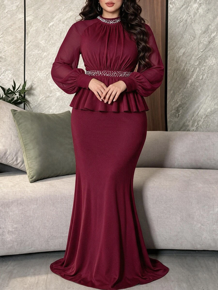 Modelyn Women Plus Formal & Evening Dresses - Burgundy - View 1
