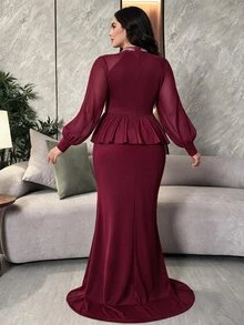 Modelyn Women Plus Formal & Evening Dresses - Burgundy - View 2